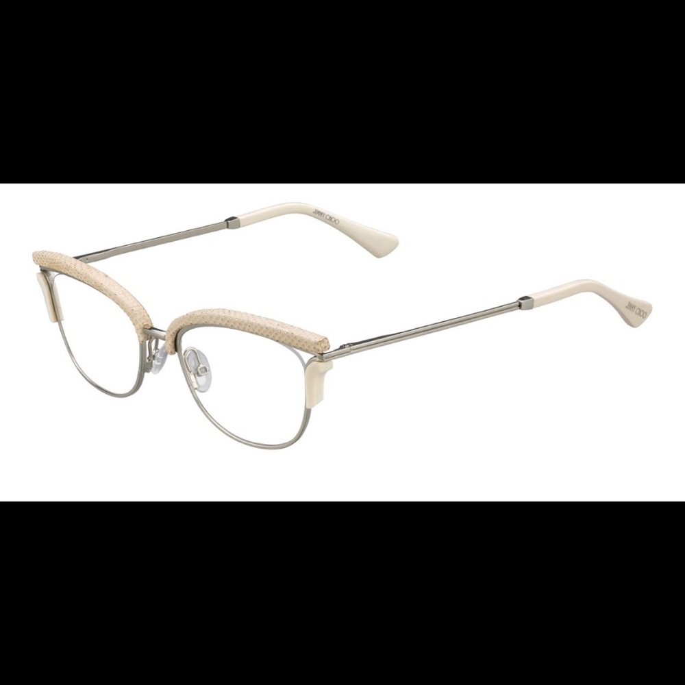 Jimmy Choo white pearl eyeglasses